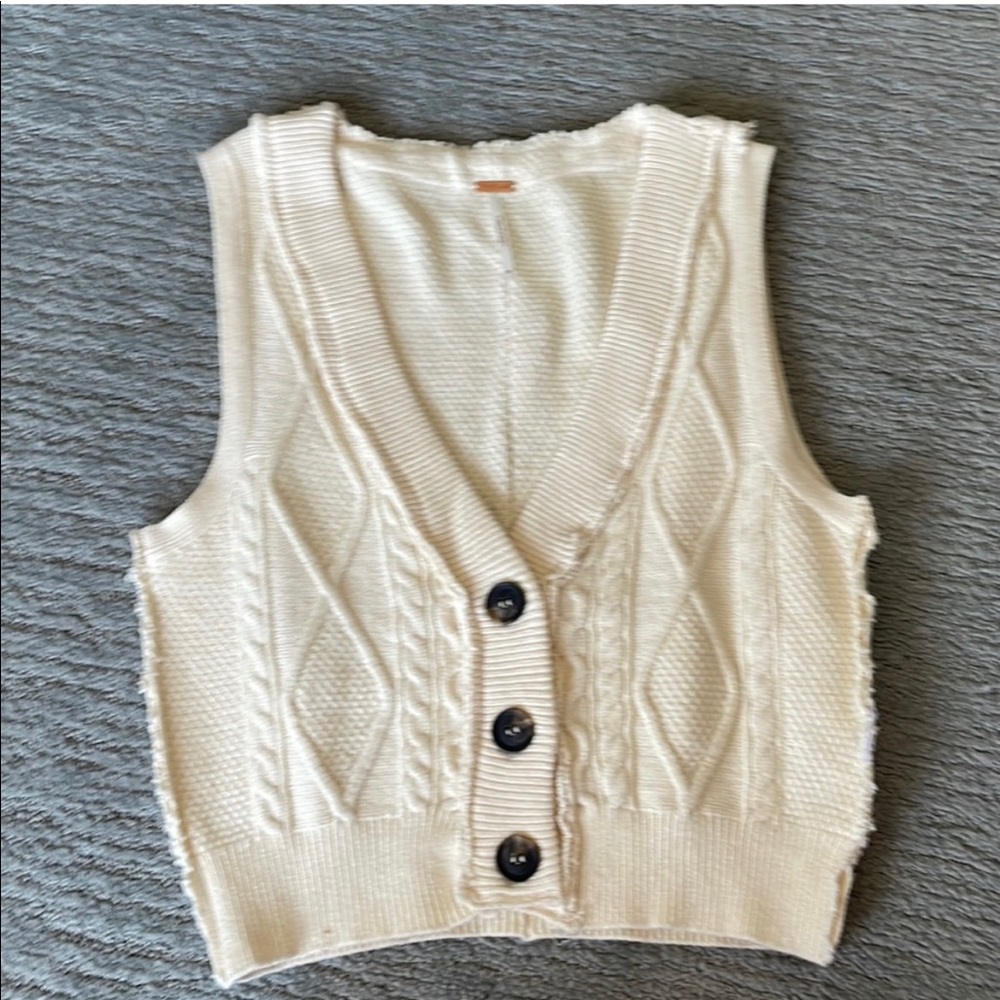 Never worn Free People Cream Vest M